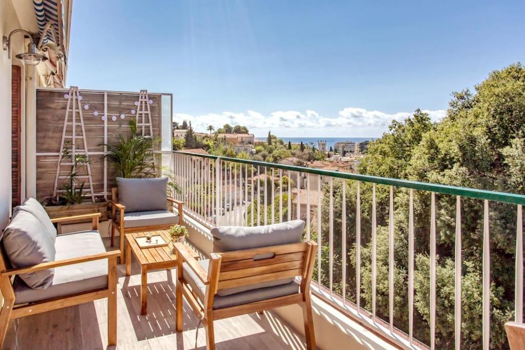 L36 Sea View Terrace 10Min Walking To Sea/Parking & Ac Apartamento Nice Exterior foto